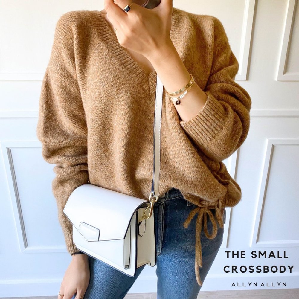 The Bobbi Leather Small Crossbody Bag - White - Picture 4 of 11
